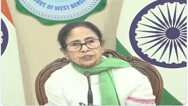 West Bengal CM Mamata Banerjee addresses a press conference in Kolkata on Tuesday.