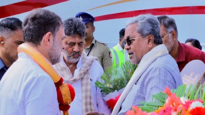 German Chancellor arrived at the Kempegowda International Airport in Bengaluru on Tuesday