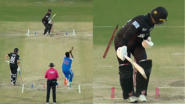 Harshit Rana cleaned up Devon Conway with a peach of a delivery.