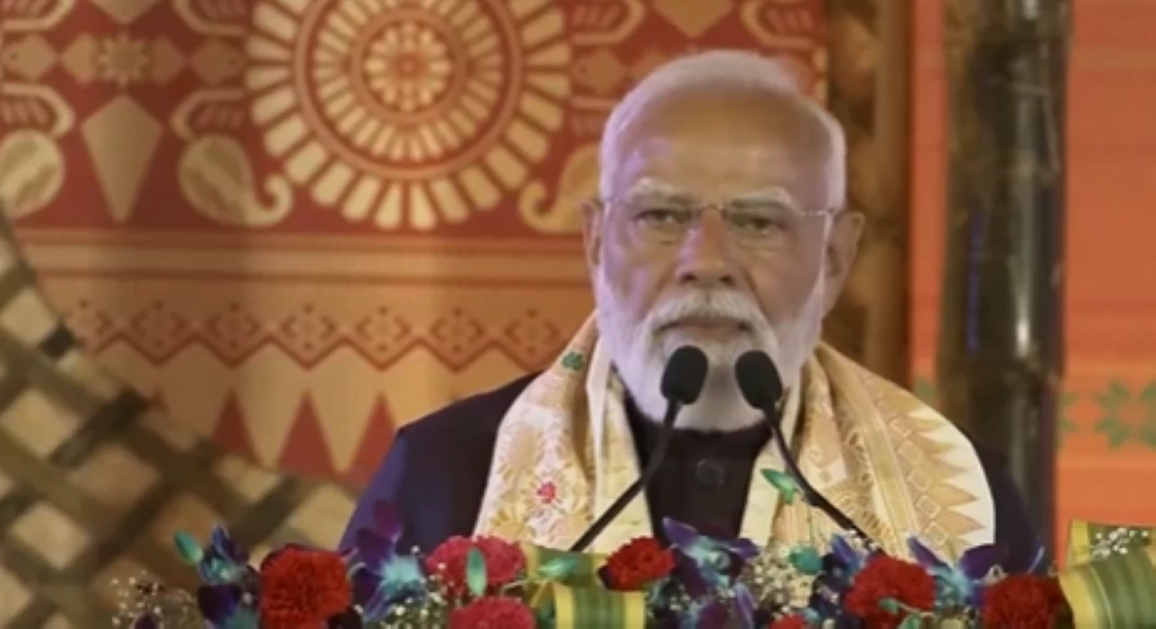 PM Modi lauded the state’s transformation, where the sound of gunshots has been replaced by the sound of musical instruments. (Photo credit: Screengrab)