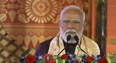 PM Modi lauded the state’s transformation, where the sound of gunshots has been replaced by the sound of musical instruments. (Photo credit: Screengrab)