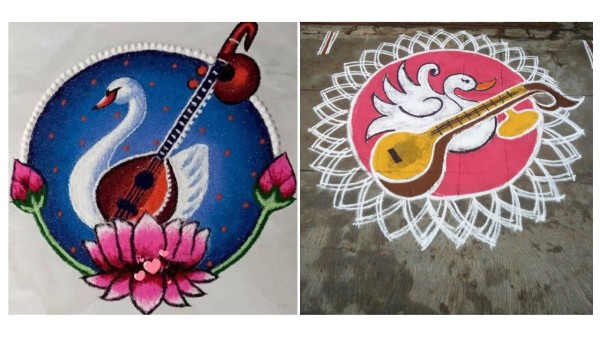 Basant Panchami rangoli ideas to brighten your home for Saraswati Puja