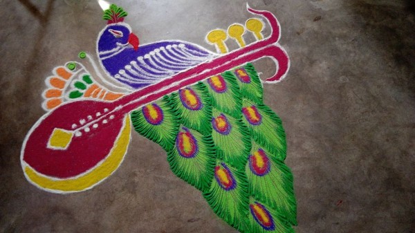 Basant Panchami rangoli ideas to brighten your home for Saraswati Puja
