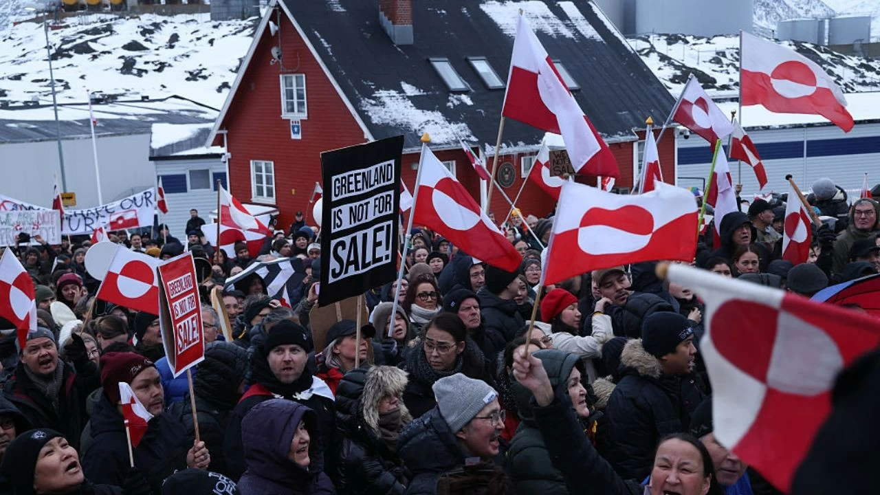 Protesters oppose Donald Trump’s push to acquire Greenland.