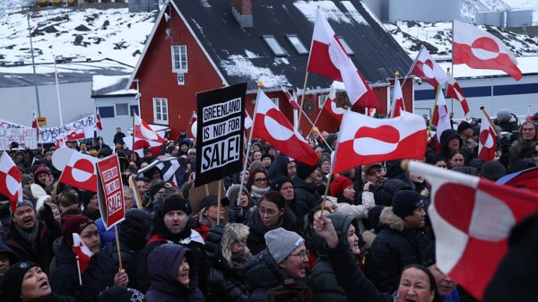Protesters oppose Donald Trump’s push to acquire Greenland.
