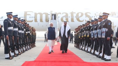 The UAE leader was personally received at the airport by Prime Minister Narendra Modi at the airport