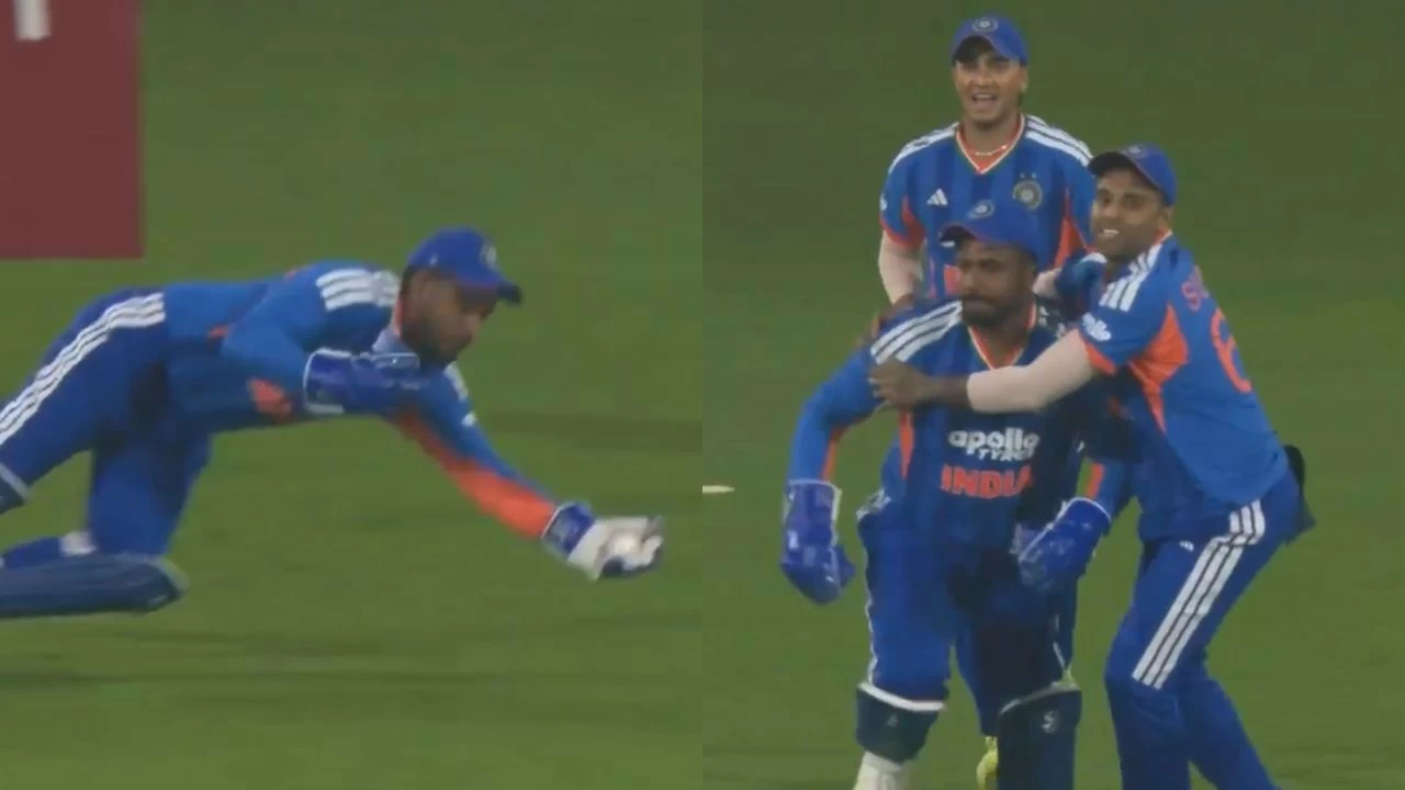 Sanju Samson takes a blinder to dismiss Devon Conway on duck in 1st T20I between India and New Zealand in Nagpur.