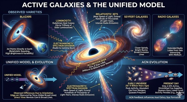 Active Galaxies Infographic. 