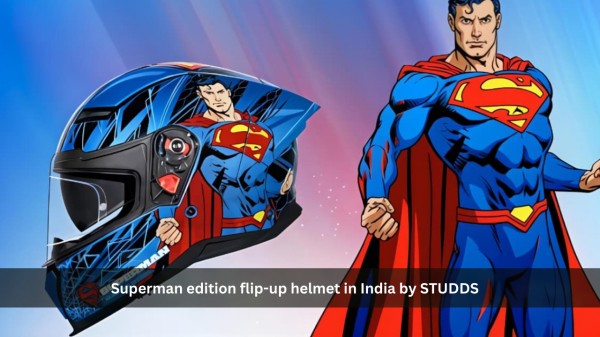 The STUDDS Trooper Superman Edition helmet.