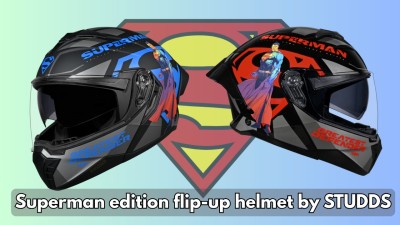 The STUDDS Trooper Superman Edition helmet.