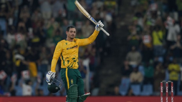 Quinton de Kock scored his second T20I century in the second match against the West Indies.